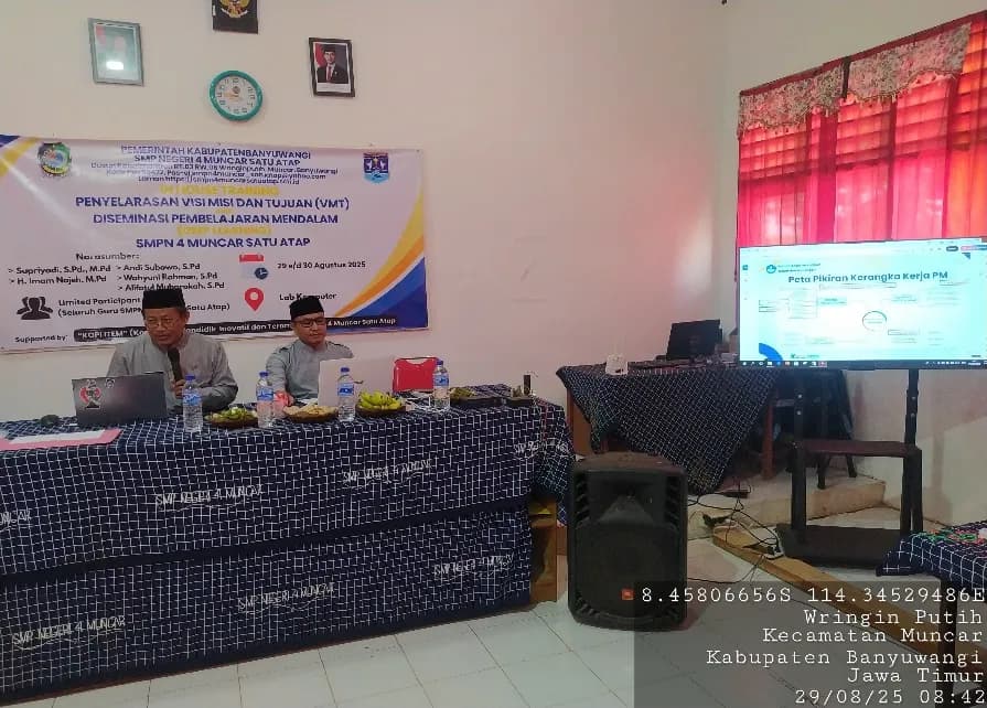 In House Training: Upaya Peningkatan Pemahaman Pembelajaran Mendalam Di SMPN 4 Muncar Satu Atap